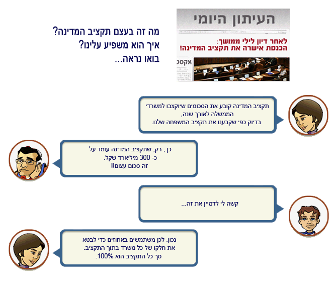 כיצד מחלקים את תקציב המדינה? כיצד מחלקים את תקציב המדינה?